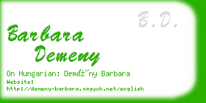 barbara demeny business card
